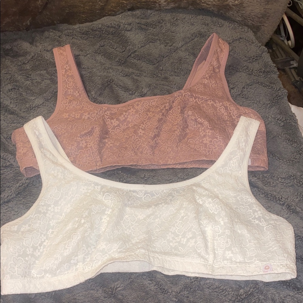 Old Navy Lace Bralette Duo - Dusty Pink & White
